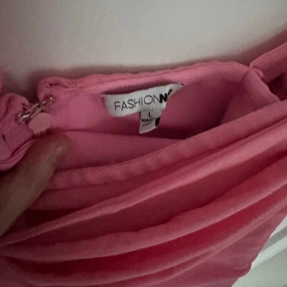 Pink Ruched Bodycon Midi Dress - Picture 2 of 4